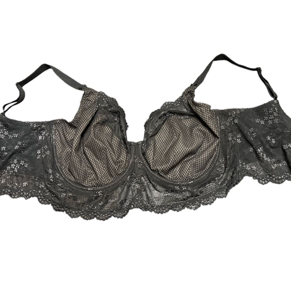 Elomi Black Lace Mesh Bra,size 34K - Picture 4 of 5
